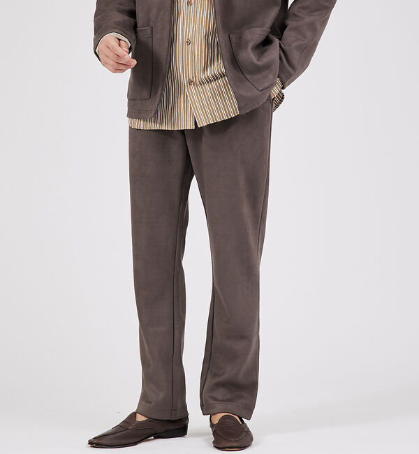 ABAHOUSE「【セットアップ対応】ネオスエード スリムイージーパンツ / シルキータッチ」|その他|ブラウン