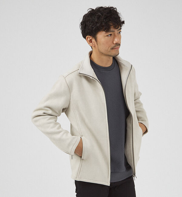 ABAHOUSE「【ネオスエード】スタンド ブルゾン」|ブルゾン・スタジャン|グレージュ