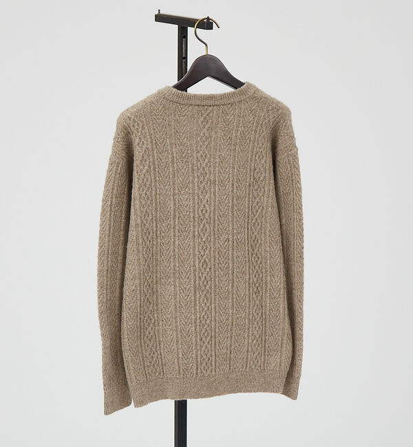 ABAHOUSE「シャギーアラン メランジ ニット / クルーネックプルオーバー」|ニット・セーター|