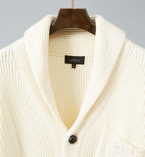 ABAHOUSE「【メランジ】畦編みショールカラーカーディガン」|カーディガン|