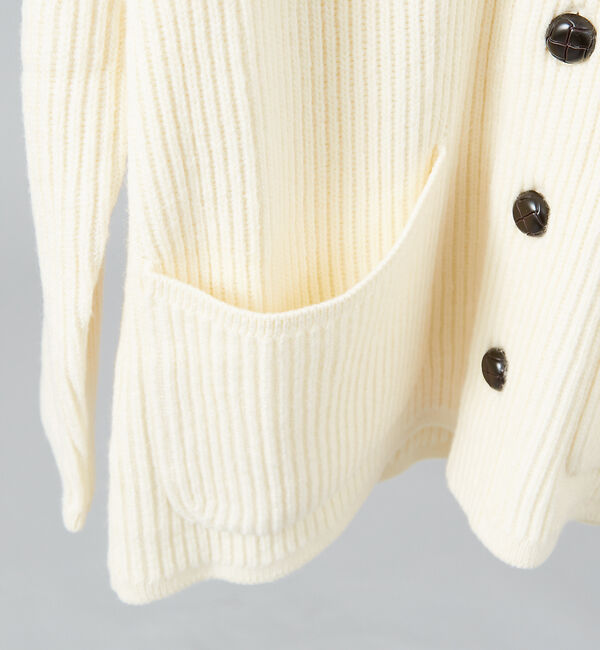 ABAHOUSE「【メランジ】畦編みショールカラーカーディガン」|カーディガン|