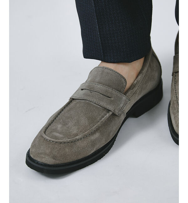 ABAHOUSE「レザー コインローファー」|ローファー|グレー