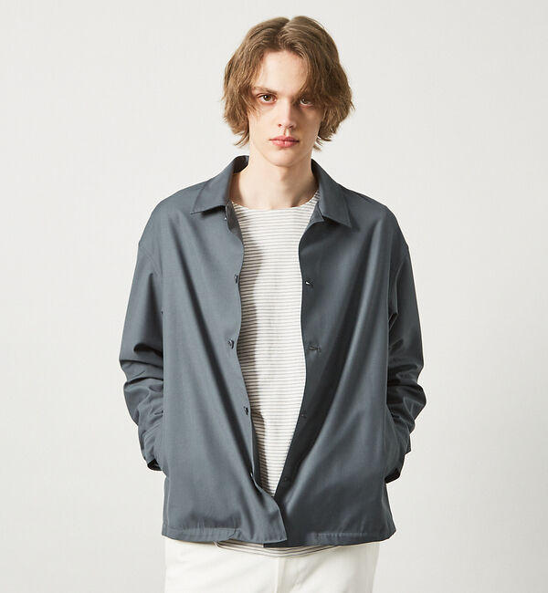 ABAHOUSE「インバーテッドプリーツ シャツブルゾン」|ブルゾン・スタジャン|