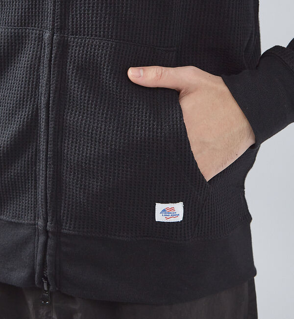 ABAHOUSE「【JEMORGAN /ジェーイーモーガン 】軽量ワッフルジップパーカー ダブルジ」|パーカー|