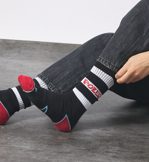 ABAHOUSE「【POLeR / ポーラー】ロゴ スケートソックス」|ソックス|ブラック系その他1