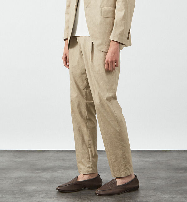 ABAHOUSE「【セットアップ対応】スーパーストレッチ リネンブレンド イージー スラックス」|スラックス|