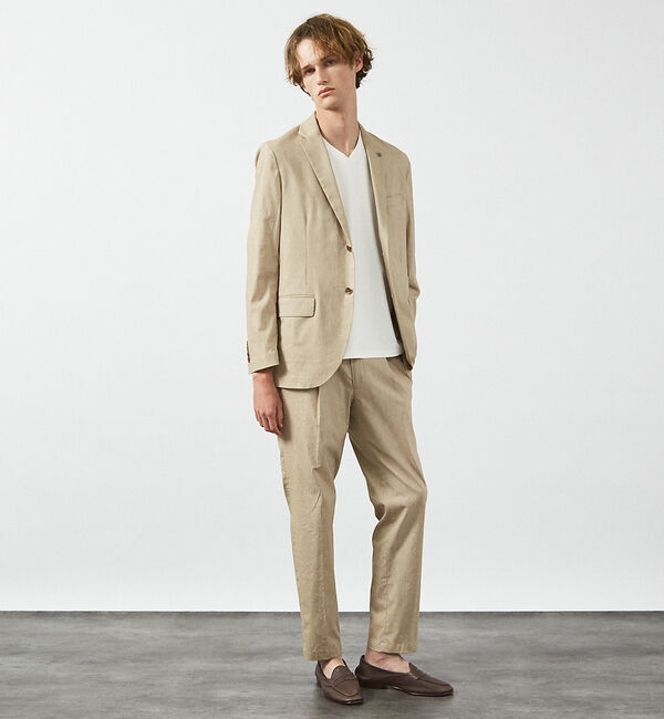 ABAHOUSE「【セットアップ対応】スーパーストレッチ リネンブレンド イージー スラックス」|スラックス|