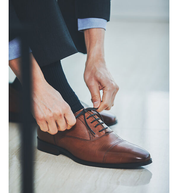 alfredoBANNISTER「【WEB限定】ベストセラー / 内羽根ストレートチップシューズ」|ビジネス・ドレスシューズ|キャメル