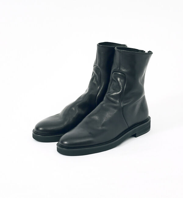 alfredoBANNISTER「【ソフトレザー】ドレープ ロング バックジップ ブーツ」|ショートブーツ|