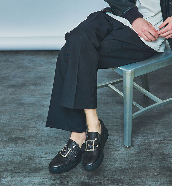 alfredoBANNISTER「センターバックル ライダース レザー スリッポン/スニーカー」|スニーカー|