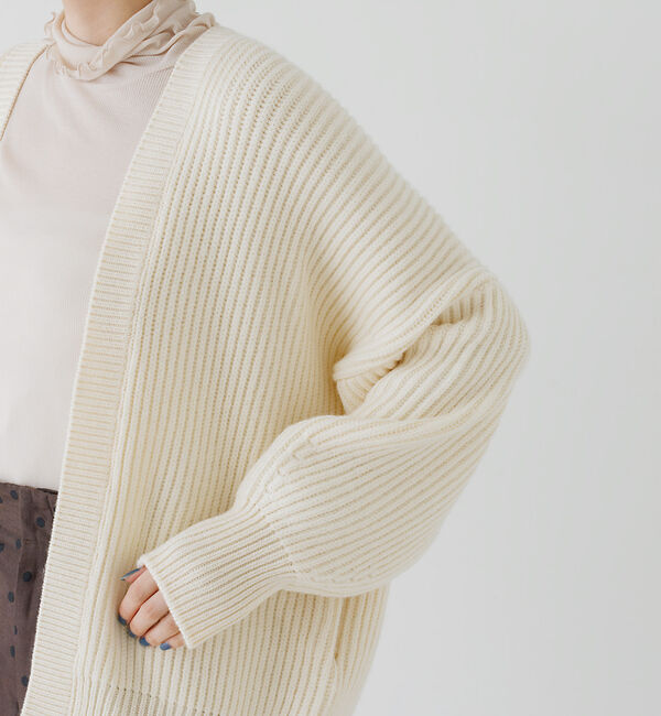 Rouge vif「片畔ニットガウンカーディガン」|カーディガン|