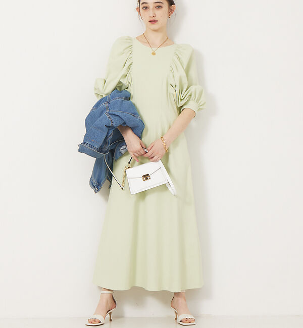 Rouge vif「シェルタリングワンピース」|ワンピース|グリーン