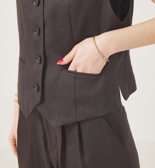 Rouge vif「【セットアップ対応】セットアップテーラードベスト」|ベスト・ジレ|