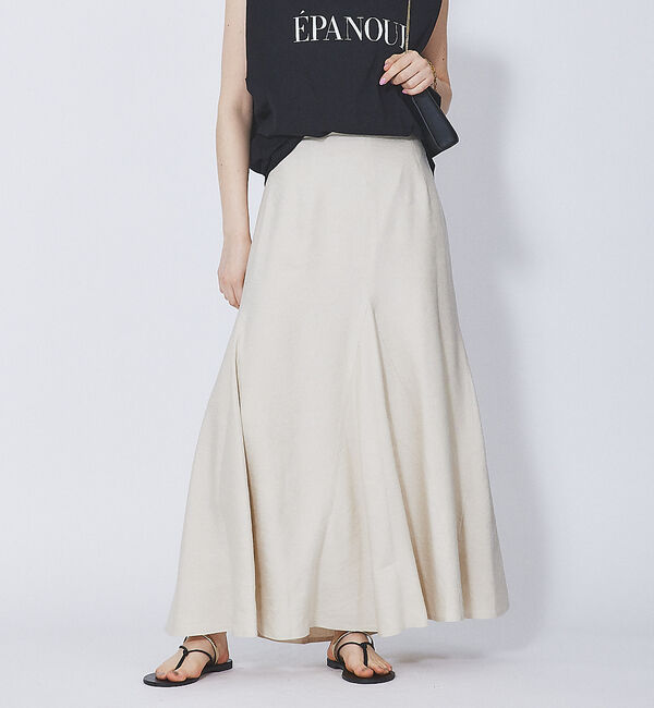 Rouge vif「レーヨンリネンフレアスカート」|スカート|ベージュ