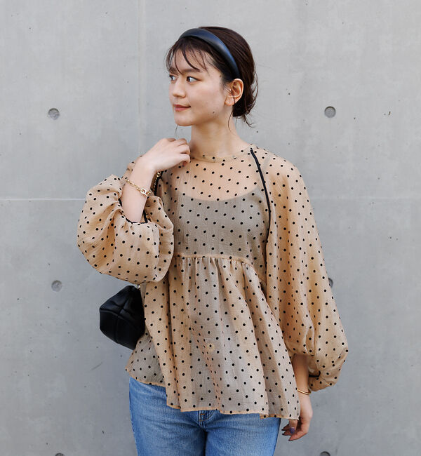 Rouge vif「シアードットフロッキーブラウス」|シャツ・ブラウス|