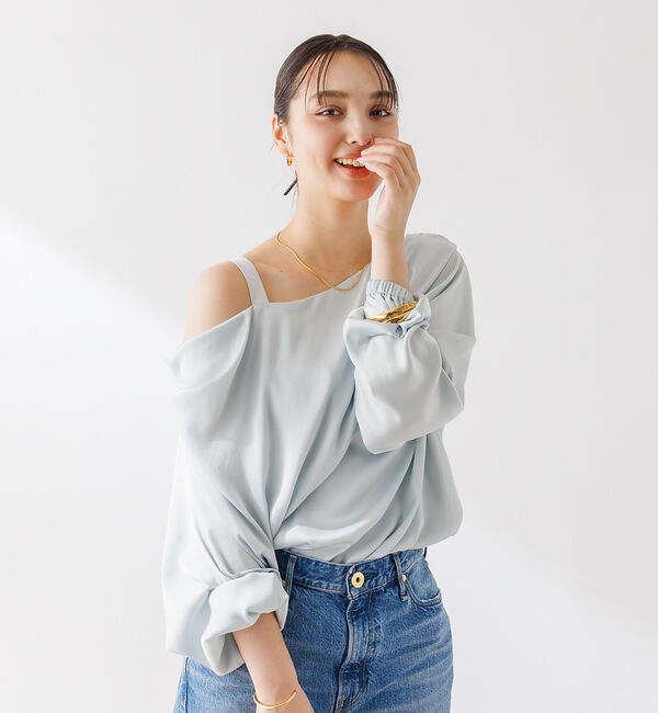 Rouge vif「とろみアシンメトリー2WAYオフショルブラウス」|シャツ・ブラウス|