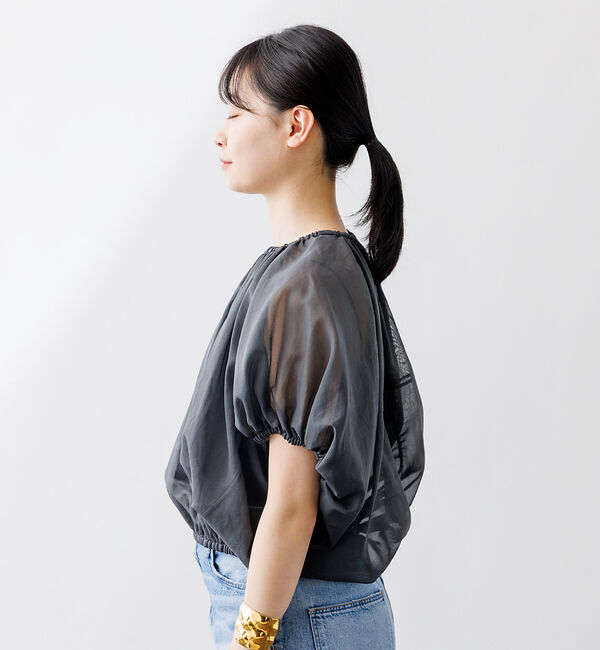 Rouge vif「コットンボイルギャザーブラウス」|シャツ・ブラウス|