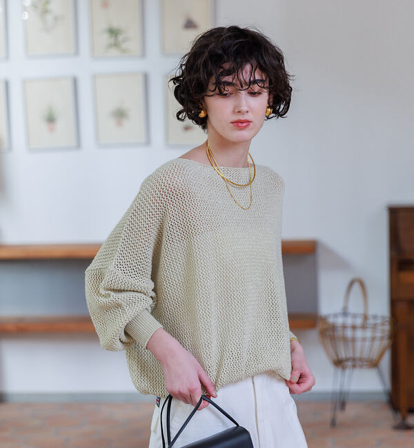 Rouge vif「ラメメッシュワイドニットプルオーバー」|ニット・セーター|