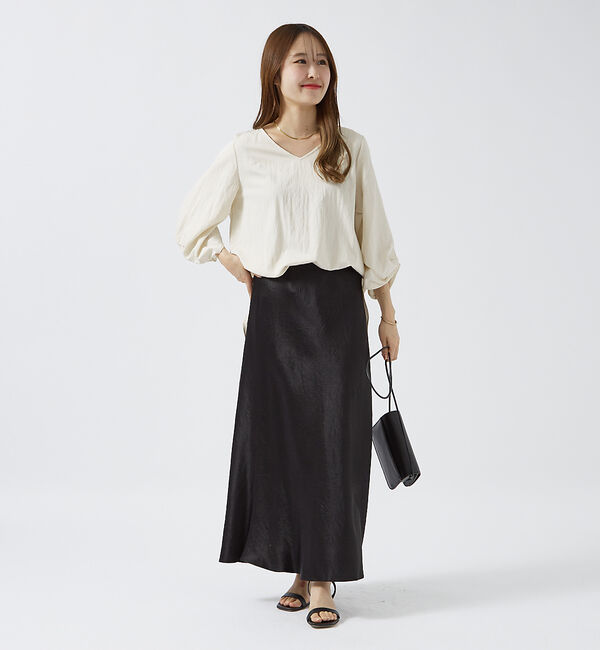 Rouge vif「袖タックブラウス」|シャツ・ブラウス|