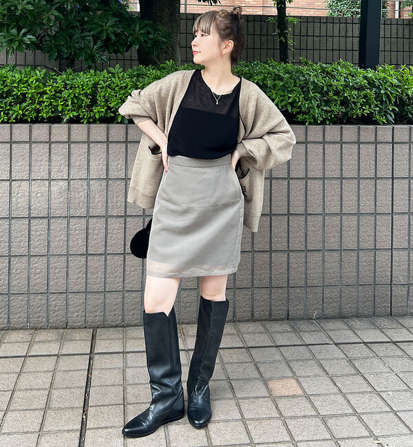 Rouge vif「シアーレイヤードサテンミニスカート」|スカート|