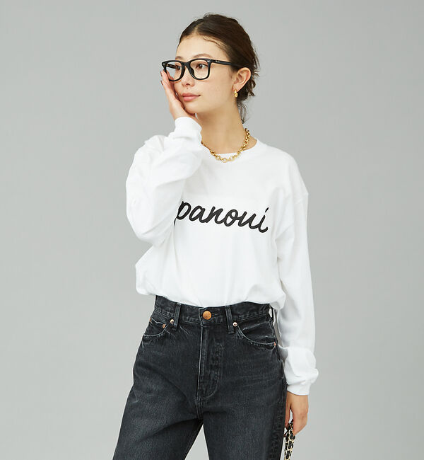 Rouge vif「筆記体ロゴプリントロンT」|Tシャツ・カットソー|