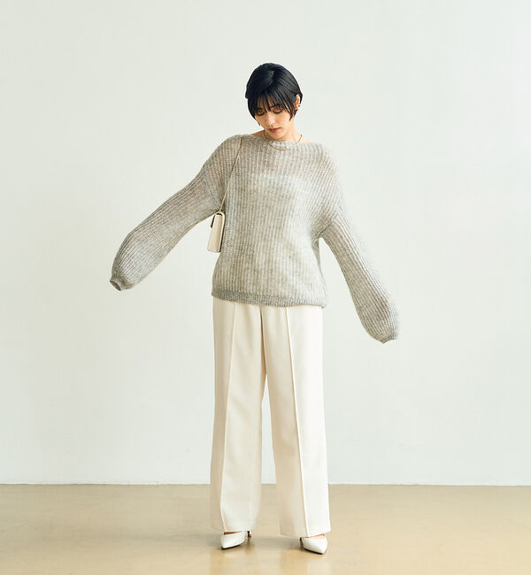 Rouge vif「ラメモヘアシアーパフプルオーバー」|ニット・セーター|