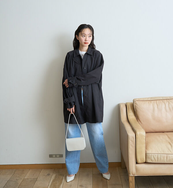 Rouge vif「ピーチ加工ステンカラーハーフコート」|ステンカラーコート|