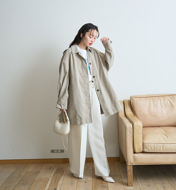 Rouge vif「ピーチ加工ステンカラーハーフコート」|ステンカラーコート|