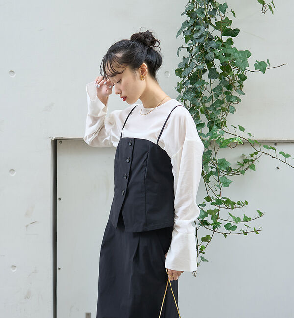 Rouge vif「クルーネック袖ギャザーシアーブラウス」|シャツ・ブラウス|