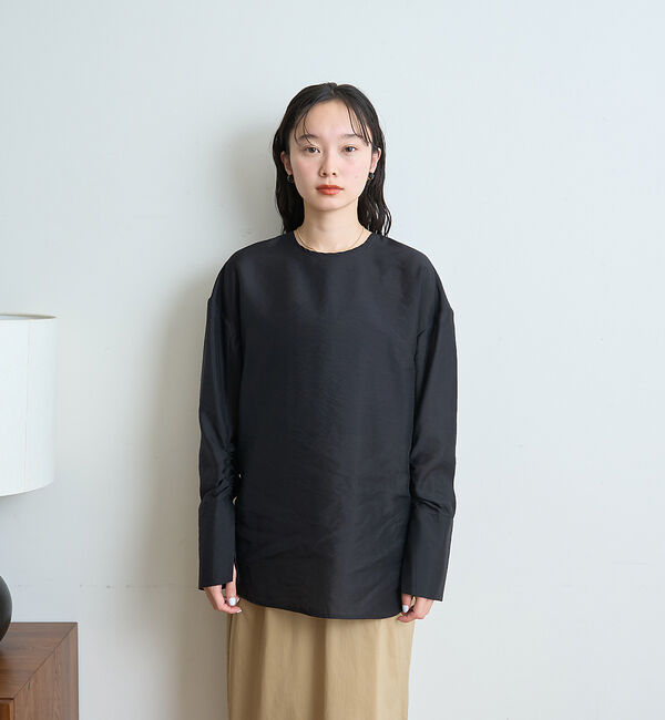 Rouge vif「クルーネック袖ギャザーシアーブラウス」|シャツ・ブラウス|