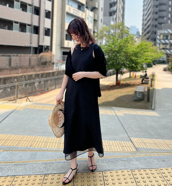 Rouge vif「【一部店舗限定】【2点セット】シアーショートカーディガン&times;ノースリーブワンピセッ」|ワンピース|