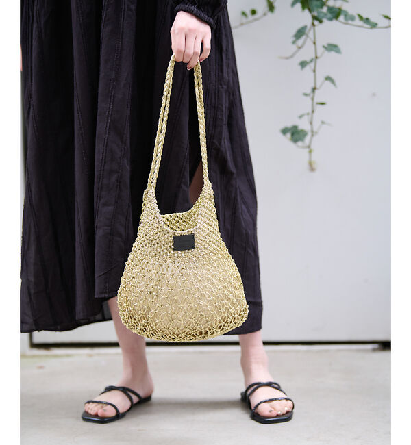 Rouge vif「【Swaraj/スワラージ】手編みのメタリックマクラメバッグ / ハンドバッグ」|トートバッグ|