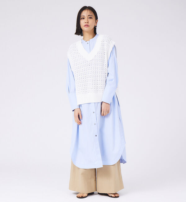 qualite「かぎ針風ニットベスト」|ベスト・ジレ|