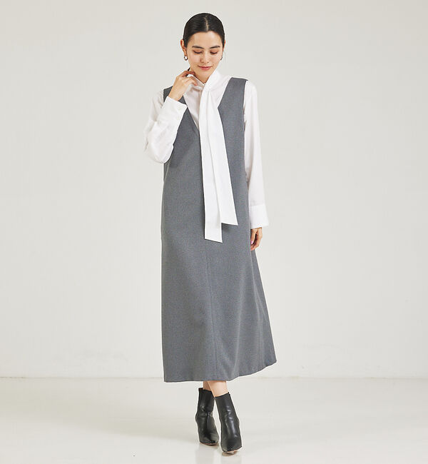 qualite「ツイーディジャンパーワンピース」|ワンピース|