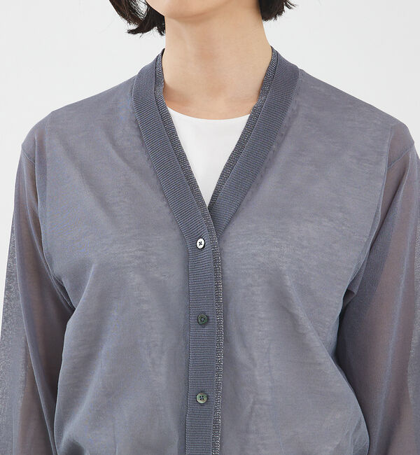 qualite「【アンサンブル対応】シアーコットンハイゲージカーデ」|カーディガン|