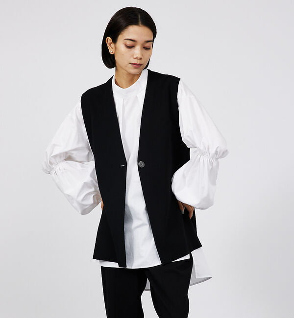 qualite「コットンギャザーパフシャツ」|シャツ・ブラウス|