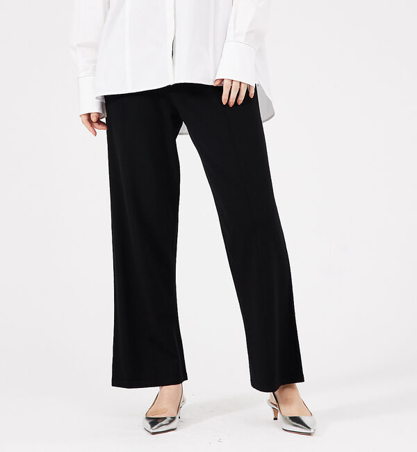 qualite「センタープレスニットパンツ」|その他|ブラック