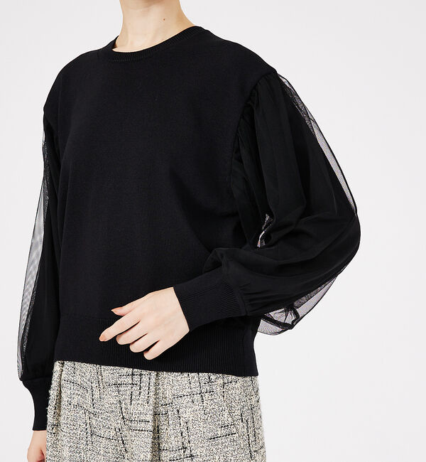 qualite「チュールコンビニット」|ニット・セーター|