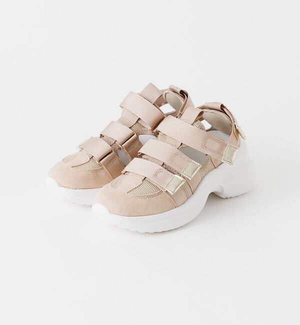 AU BANNISTER「【販売店舗限定】ベルクロスポーツサンダル」|サンダル|ピンクベージュ