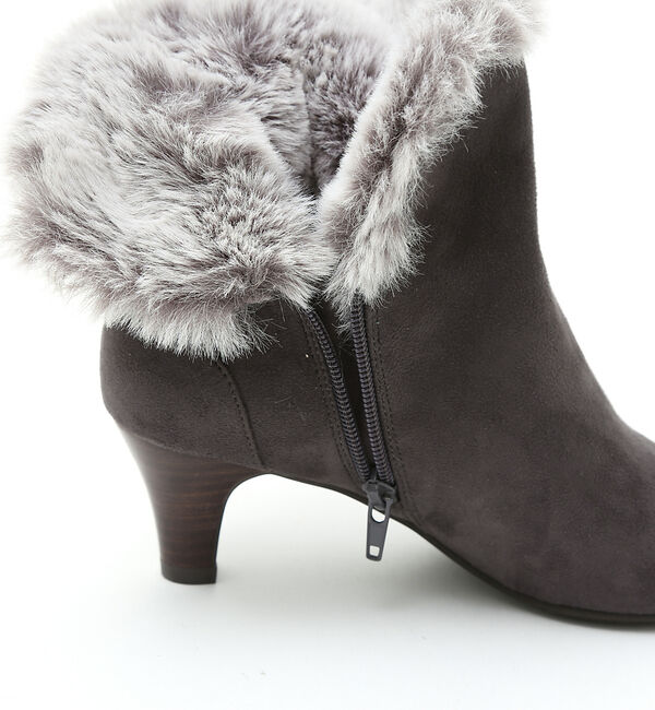 AU BANNISTER「【スノーソール/2WAY】折り返しボアヒールブーツ」|ショートブーツ|