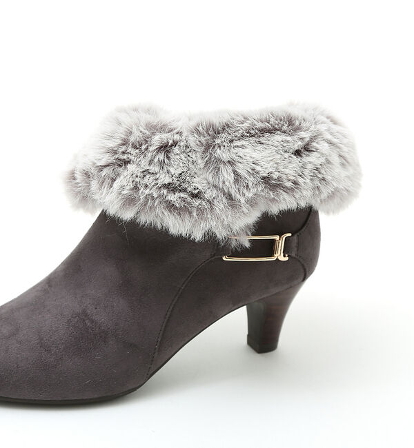 AU BANNISTER「【スノーソール/2WAY】折り返しボアヒールブーツ」|ショートブーツ|