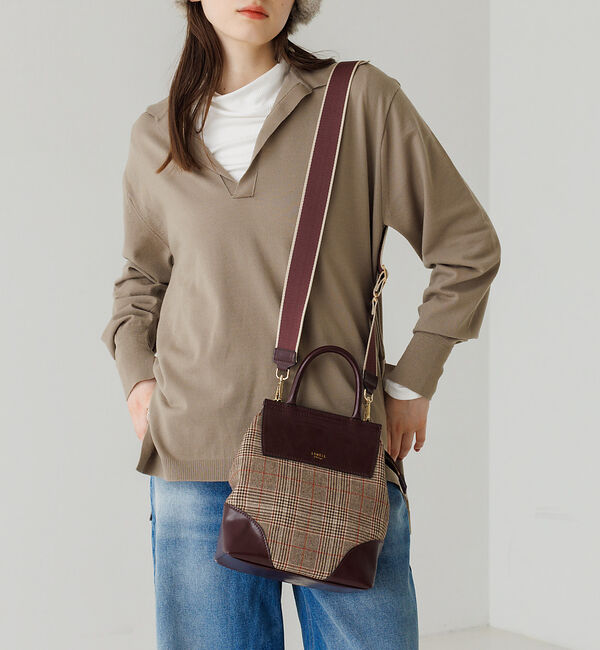 LOWELL things「Stride/TOPハンドル2WAY BAG mini」|ハンドバッグ|チェック