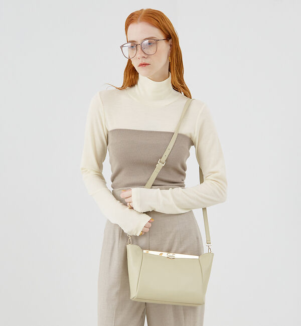 LOWELL things「Reflet/レザー2WAYショルダーバッグ」|ショルダー・メッセンジャー|ライトベージュ