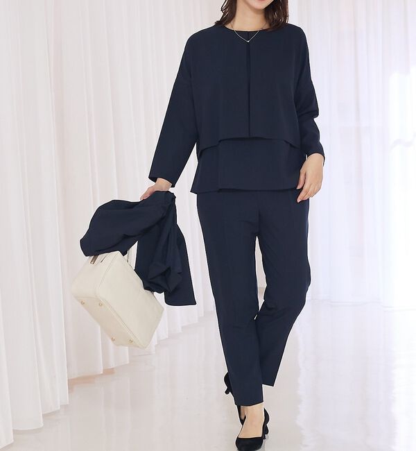 abahouse mavie「【エニデイカセット】ノーカラージャケット＆バックフレアパンツセットアップ」|スーツ|