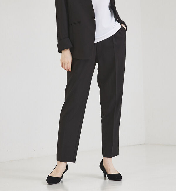 abahouse mavie「【エニデイカセット】タックテーパードパンツ」|スラックス|ブラック系その他1