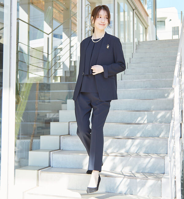 abahouse mavie「【エニデイカセット】タックテーパードパンツ」|スラックス|