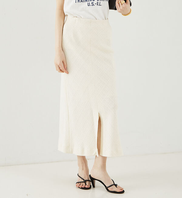 The Store by C' 「【COCUCA】ツィードバイヤススカート」|スカート|オフホワイト