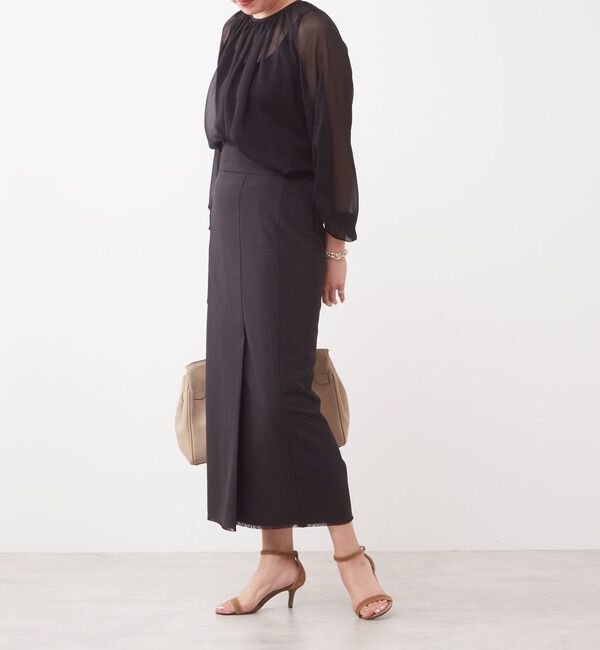 Liesse「ラップ風フリンジタイトスカート（セットアップ対応）」|スカート|