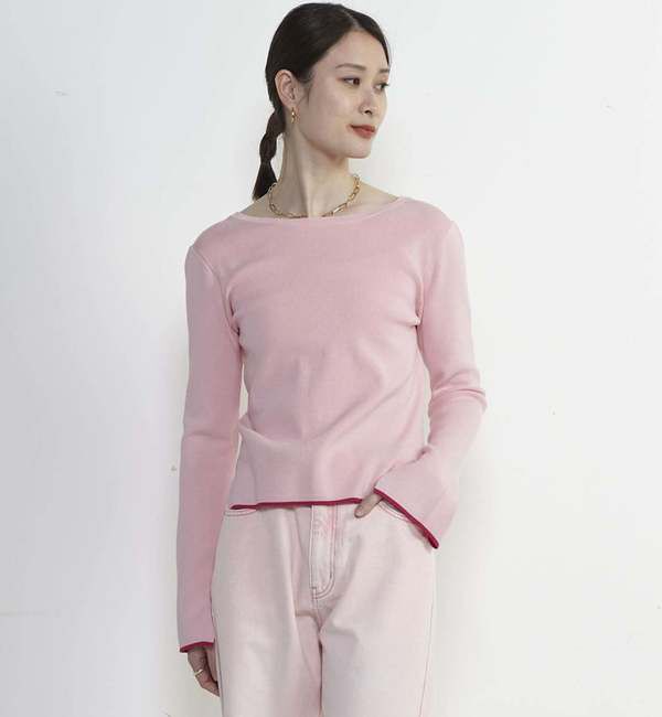 Soffitto「バックオープンボートネックニット」|ニット・セーター|