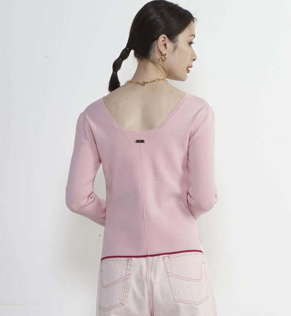 Soffitto「バックオープンボートネックニット」|ニット・セーター|